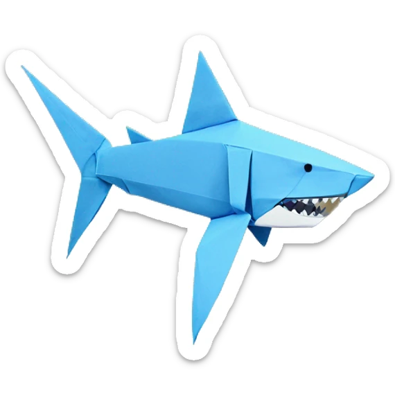 origami shark sticker