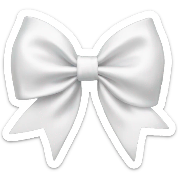 white satin bow sticker