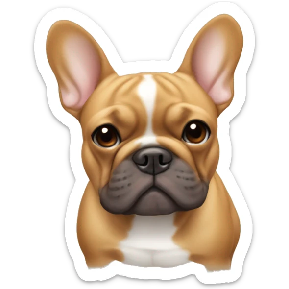 a caramel-colored french bulldog but with less wrinkles and bigger ears sticker