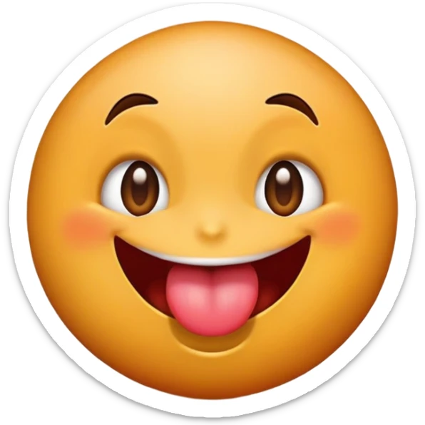 Emoji with eyes rolling up and tongue out and make him look zesty sticker