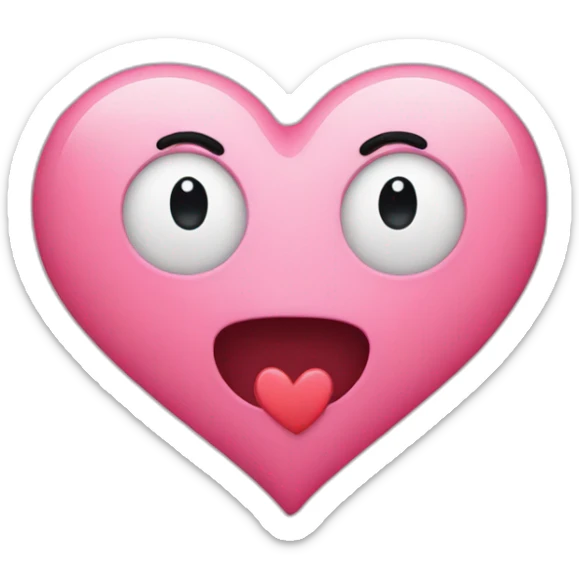 Emojie qui fait un bisous coeur avec des coeur autour sticker