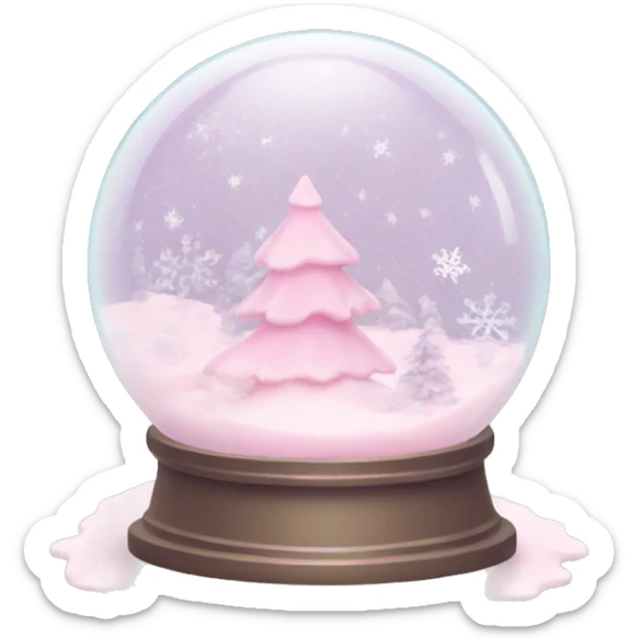 Pastel pink snow globe sticker