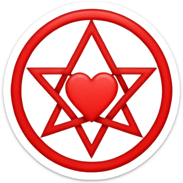 Make an emoji of a heartagram it should be a pentagram but instead of two traingles it should be a heart and a triangle  sticker
