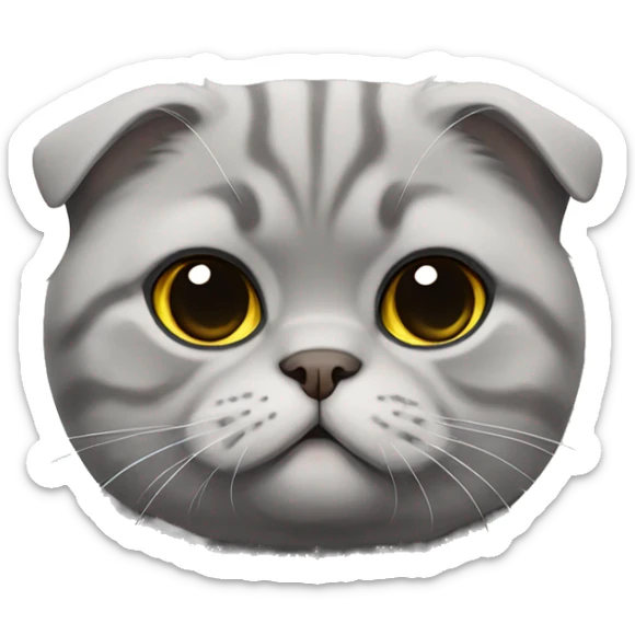 Gray Scottish fold sitting sticker