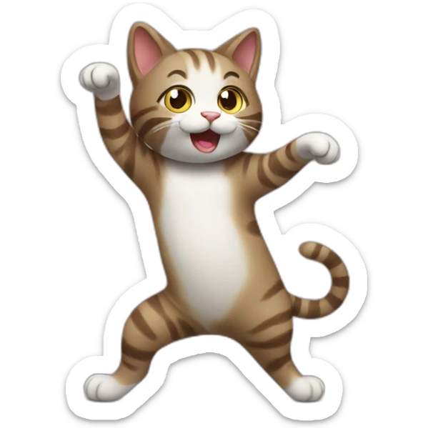Dancing cat sticker