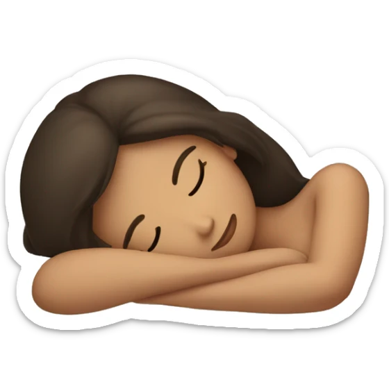 Brunette girl sleeping sticker
