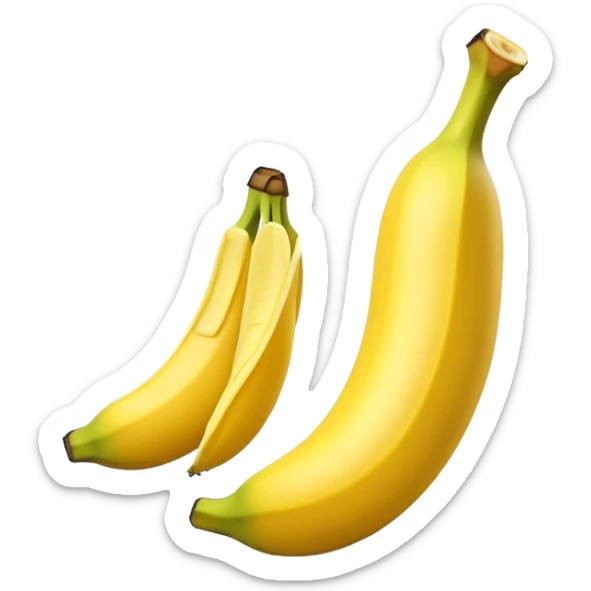 3D emoji of the letter 'L' shaped like a banana, with yellow peel texture, slight curve, and glossy emoji style. sticker