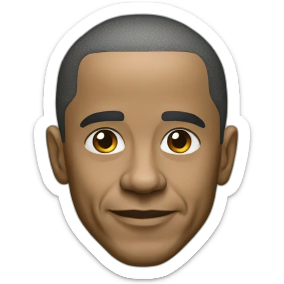 obama photorealistic sticker
