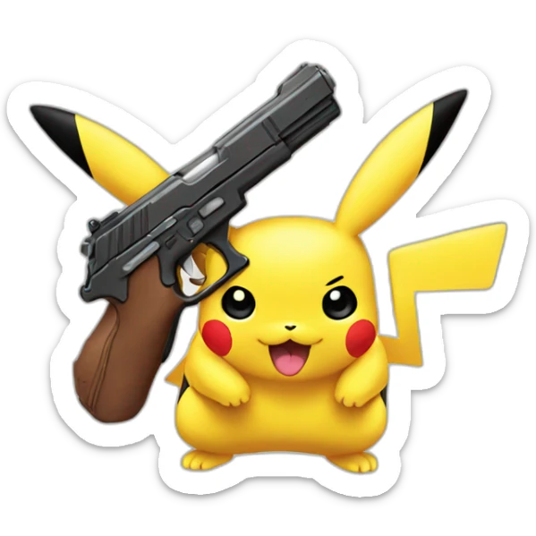 Gun pikachu sticker