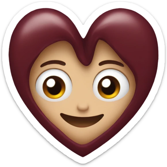 Maroon heart sticker