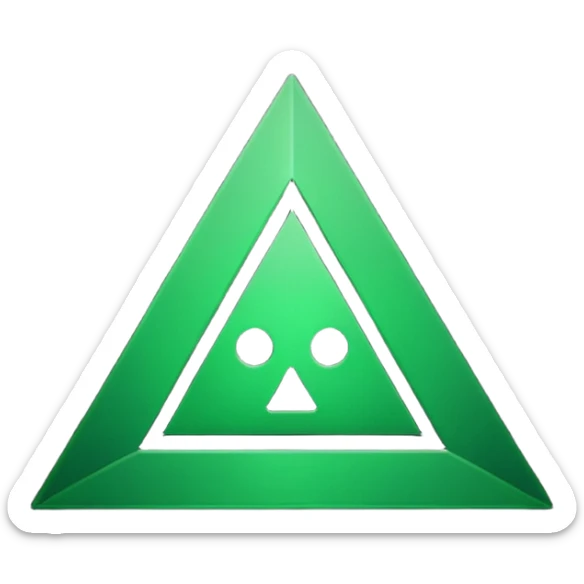 hazardous green logo, iOS app icon style, bold, modern, uses green and black, sharp angles, simple, no text sticker