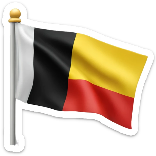 Belgium flag (flag is in 3 parts, one red, one yellow and one black) sticker