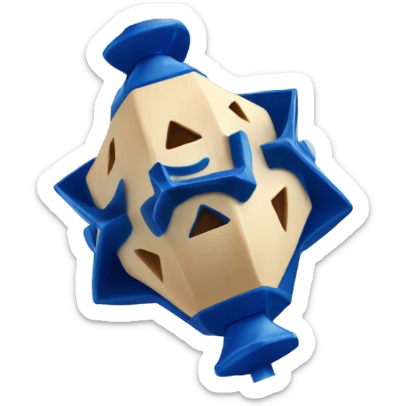 Jewish dreidel a four-sided spinning top, played during the Jewish holiday of Hanukkah sticker