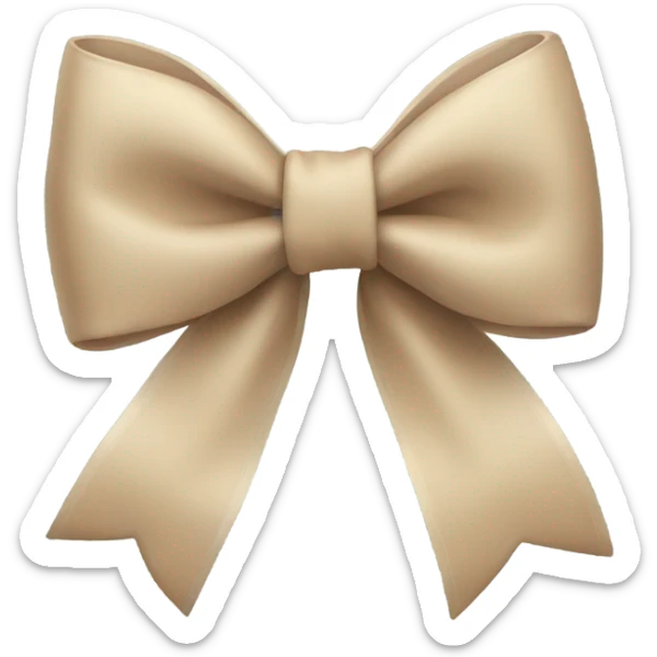 beige bow sticker