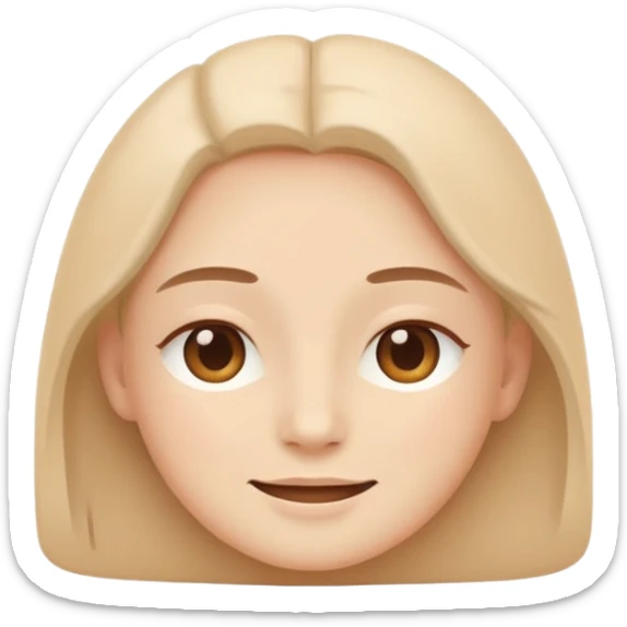 minimal flat emoji of a calm face,
soft closed-mouth smile,
relaxed eyes,
gentle and balanced emotion,
pastel beige and warm tones,
modern wellness app style,
no cartoon exaggeration,
transparent background,
vector style
 sticker