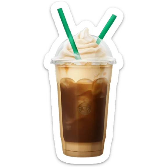 Starbuck ice coffee with ice cubes sticker
