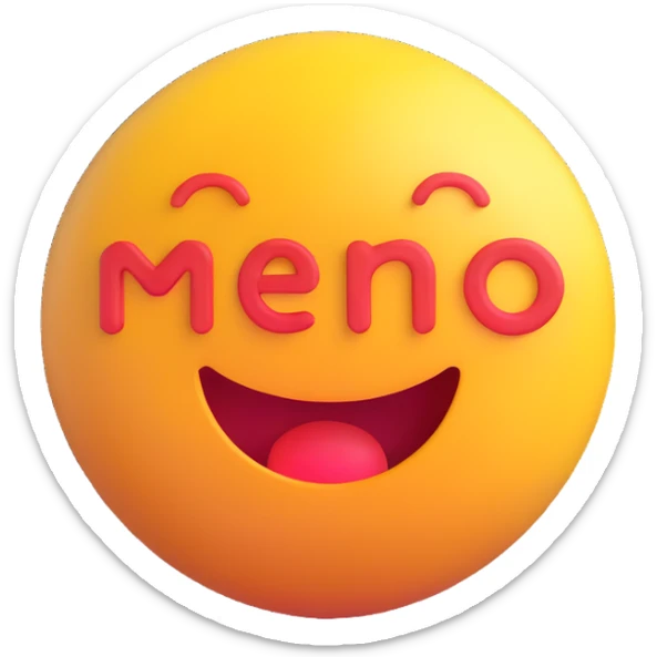 colorful 3D circular emoji with the word 'menő' in the center in a modern font sticker