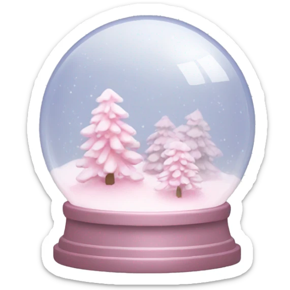 Pastel pink snow globe sticker