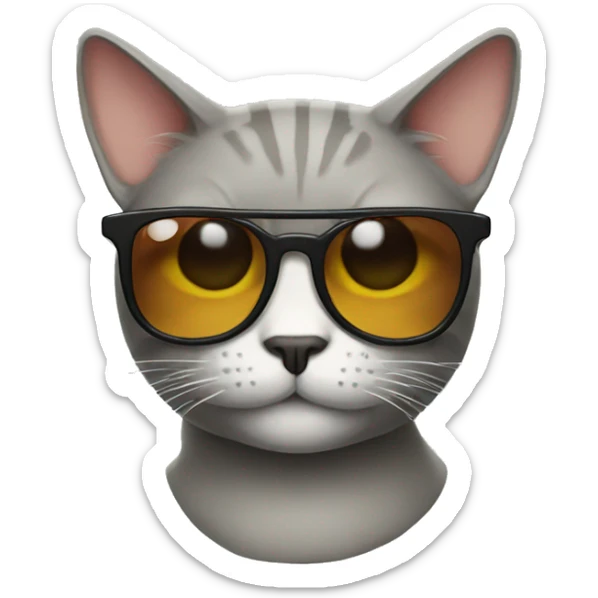 Cat with sunglasses sticker