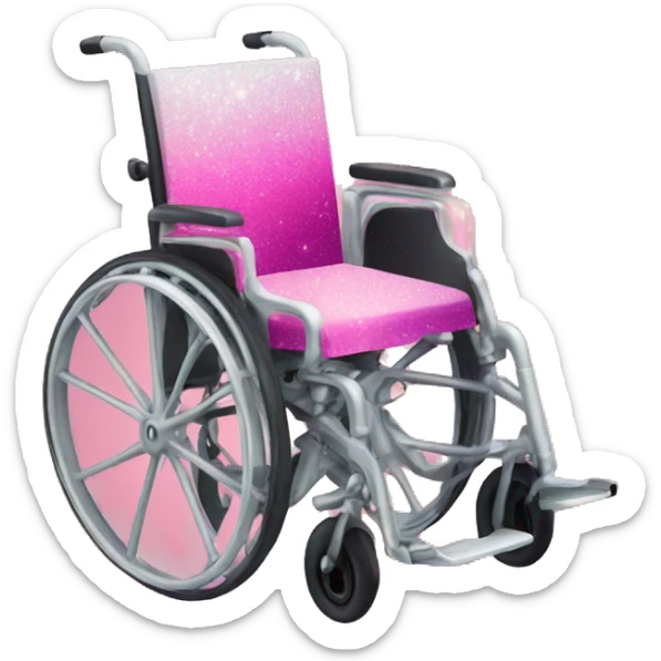 Pink ombre wheelchair with glitter  sticker