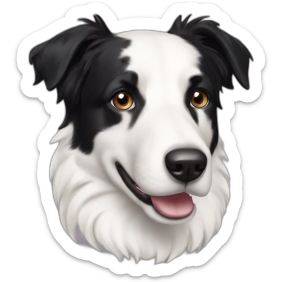 dog, short-hair, black-hair, black-mouth white-chest, white-stripe-down-face, black-face, black-head, border-collie, mcnab sticker