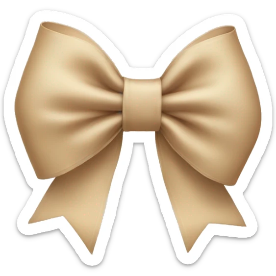 Beige bow sticker