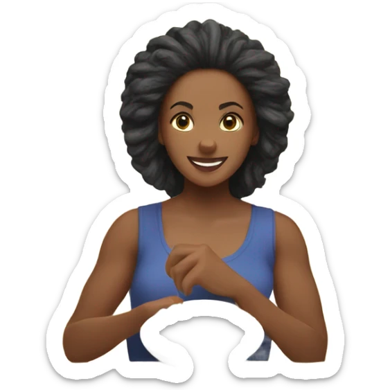 a woman looks at a plate of healthy food sticker