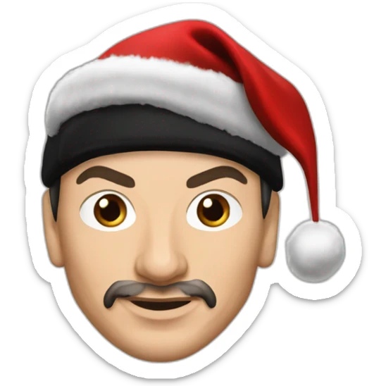 Zlatan Ibrahimovic with red and black AC Milan t-shirt with Christmas hat sticker