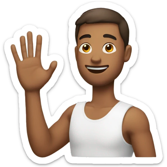 guy stretches his hand sticker