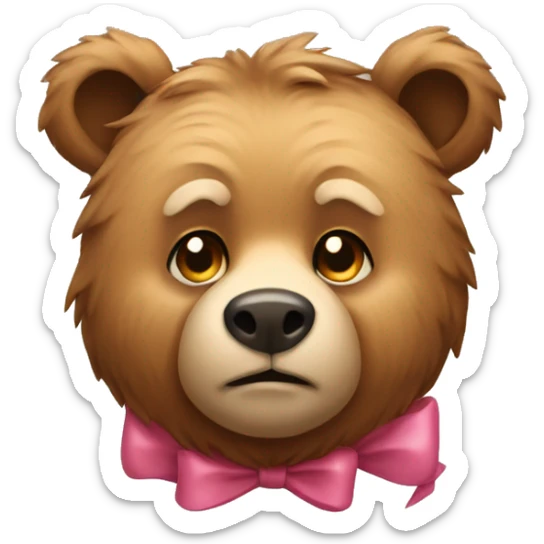 Bear with bow in hair sticker