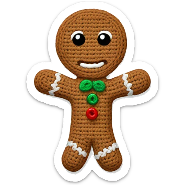 Crochet gingerbread man  sticker