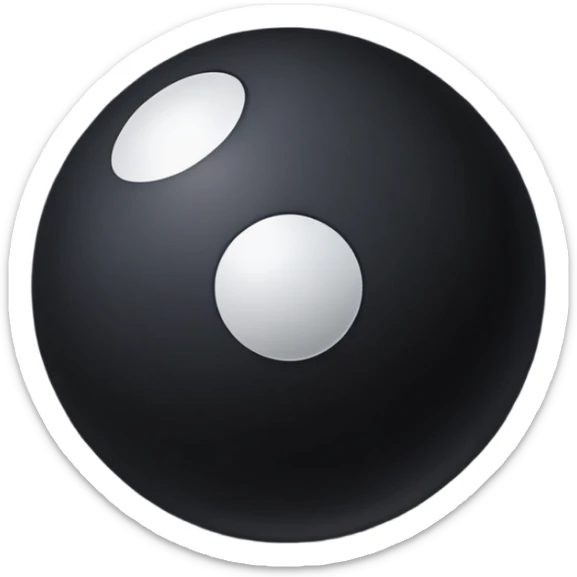 Black Ball with MB written on in the middle of it. Nothing else no holes or anything. sticker