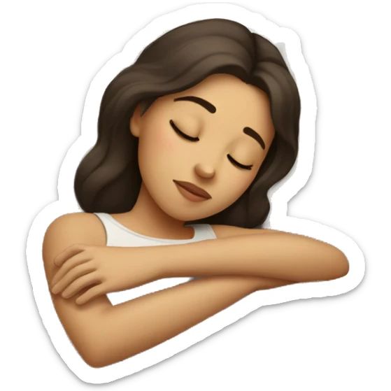 Brunette girl sleeping sticker
