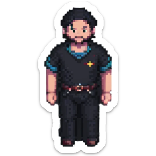 pixel art of a fisherman, just the man, no fishing gear or background sticker
