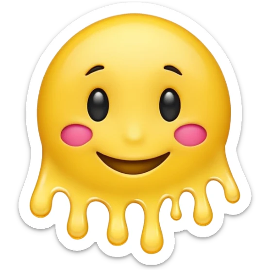 i want a classic yellow emoji smi9ley fave but its melting in love sticker