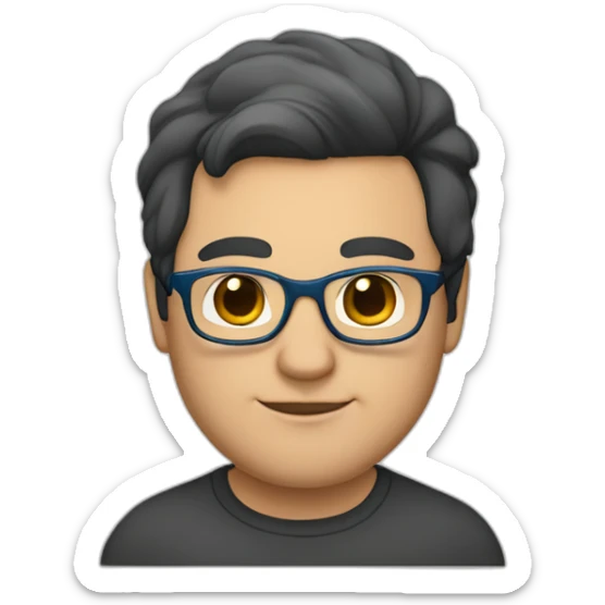 white-40-year-old-fat-man-with-long-black-hair,-brown-eyes,-blue-glasses,-no-beard. sticker