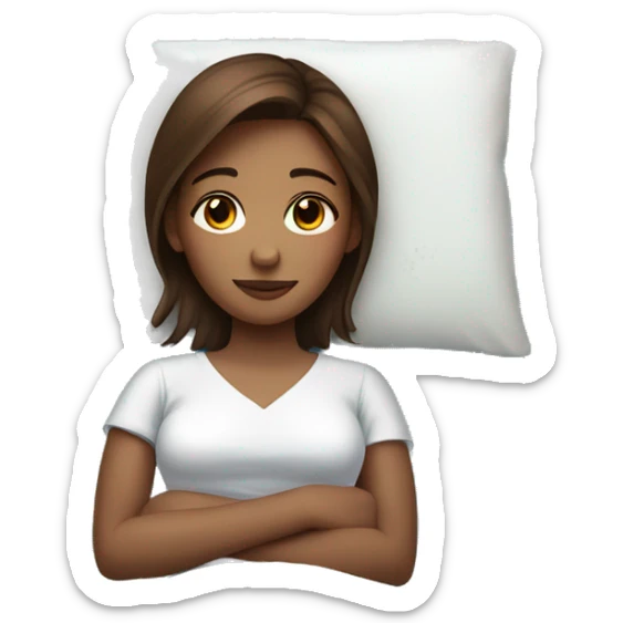 fair skin girl with warm brown hair laying in a hospital bed  sticker