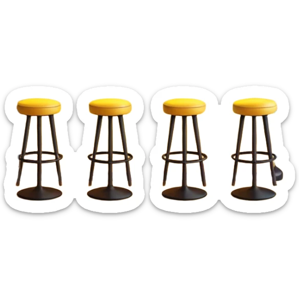 A 3D cartoon bar counter with tall stools, hanging yellow lights, and shelves filled with colorful bottles in the background. Smooth textures, warm ambient lighting, realistic reflections, dark background, Memoji-style design. sticker