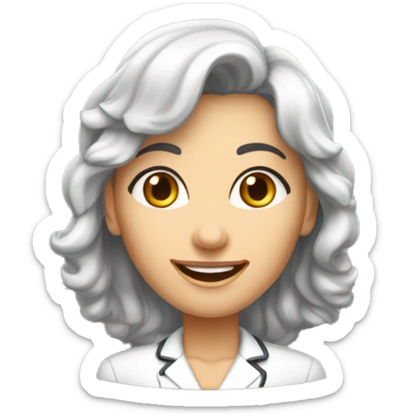 Mulher, branca, magra, cabelo liso médio castanho escuro,dentes bonitos, professora, cientista sticker