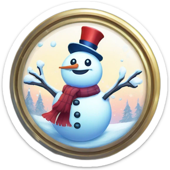 Snowman Badge Medal Epic Mystery Legendary NewYear PokemonTheme Pokeball Snowfall Snowballs sticker
