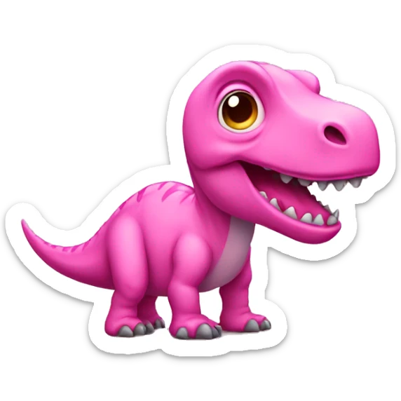 Pink dinosaur sticker