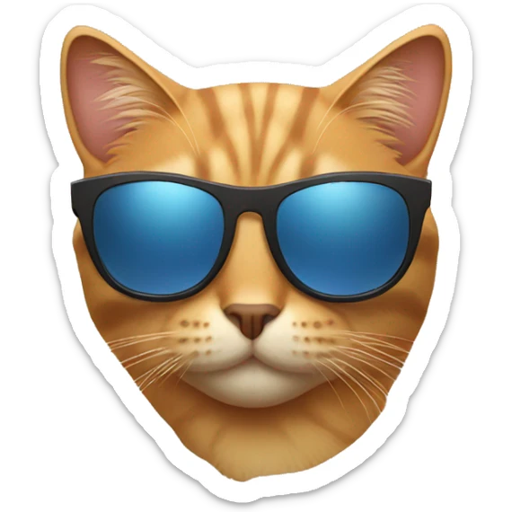 Cat with sunglasses sticker