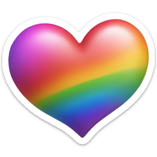 Rainbow colored heart sticker