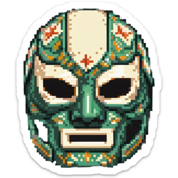 luchador mask with Milwaukee Bucks basketball colors forest green and cream sticker