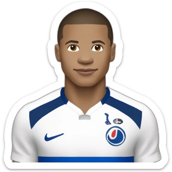 Kylian Mbappé jouant au foot avec l'équipe de France sticker