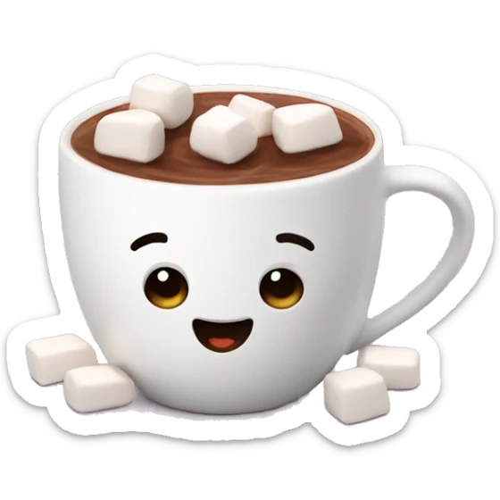 Hot chocolate with marshmallows  sticker