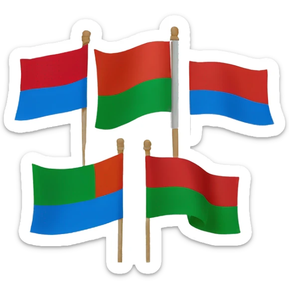 Gipsy flag is blue at the top, red at the bottom and green at the bottom sticker