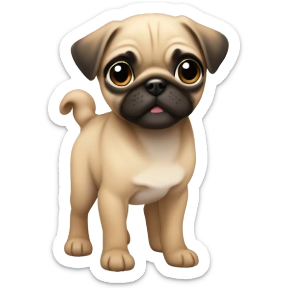 Fawn pug puppy  sticker