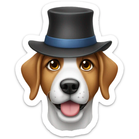 Dog with a hat sticker