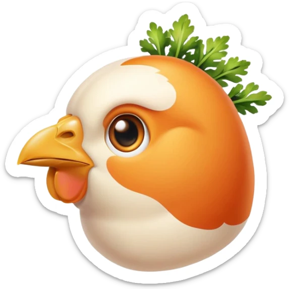 Chicken and carrots emitting a gentle golden glow that flows toward a healthy eye and smooth skin. The foods represent vitamin A sources while the eye and skin show the benefits of this nutrient, with a soft, non-creepy design. sticker